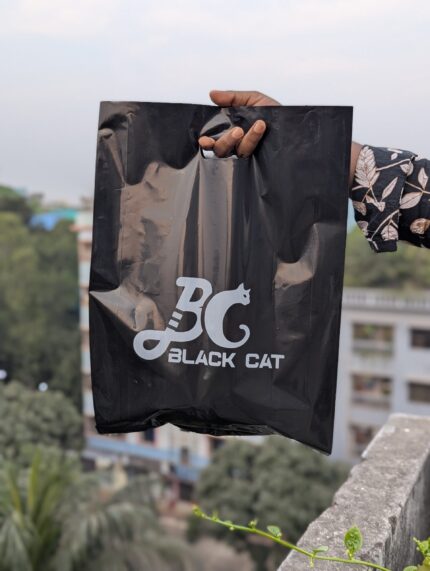 Black D-Cut Shopping Poly Bag (MOQ 100 Pcs)